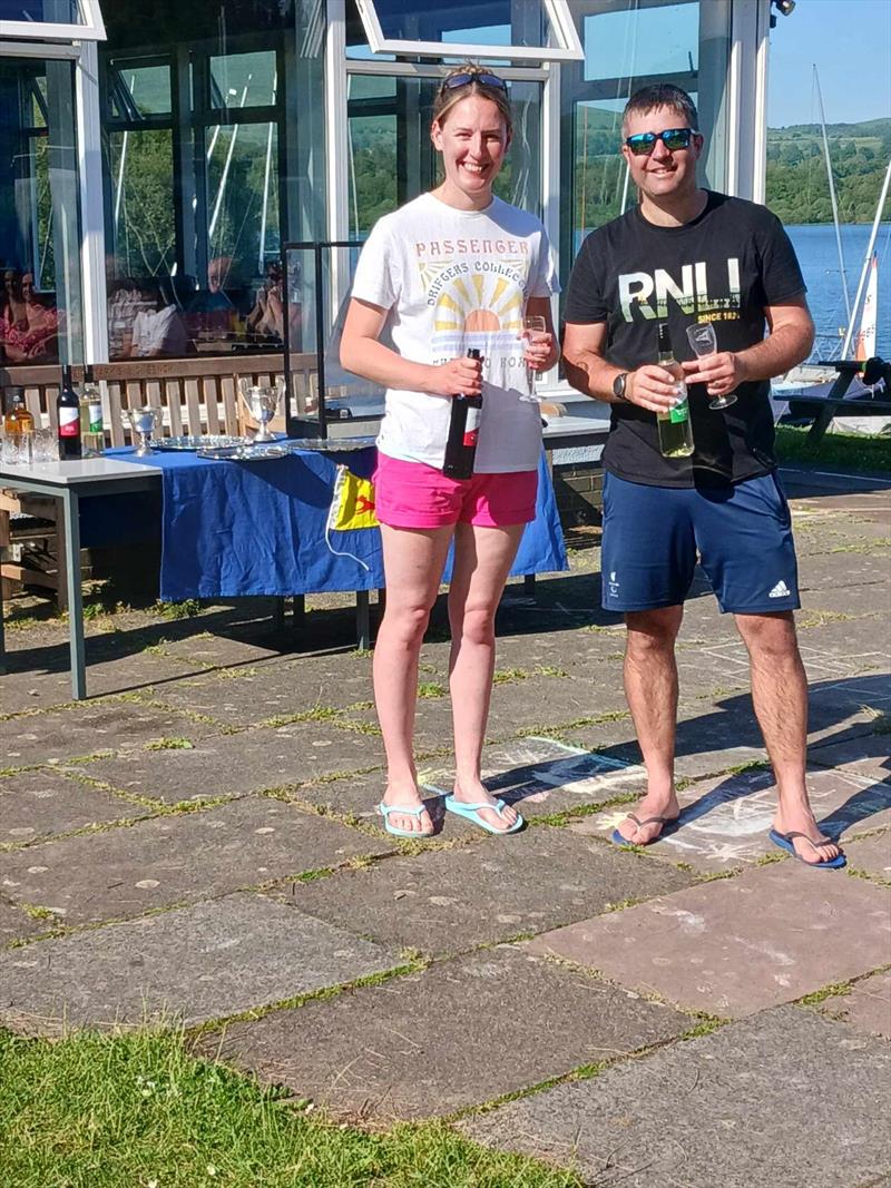 GP14 Northern Area Championship: Adam and Ellie 3rd Place photo copyright Vanessa Devereux taken at Bassenthwaite Sailing Club and featuring the GP14 class