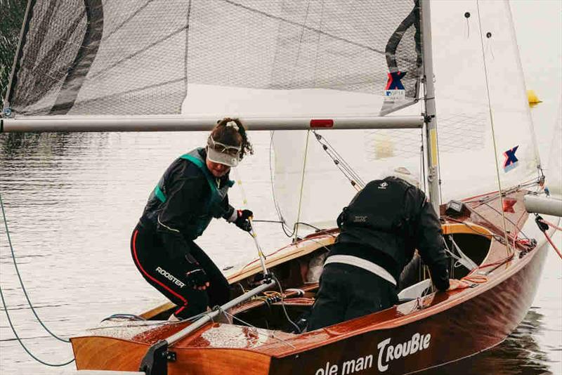 Curly and Meg launching during the GP14 Munster Championship 2025 at Cullaun Sailing Club photo copyright Hazel McMahon,Luke O'Donnell & Des McMahon taken at Cullaun Sailing Club and featuring the GP14 class