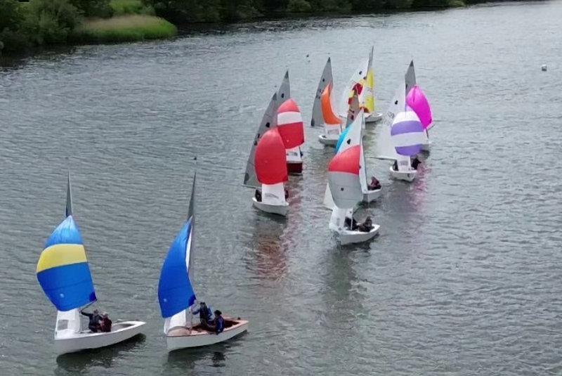 Close competition across the Main Fleet - GP14 Northern Bell and Midland Bell at Budworth - photo © Paul Donnely