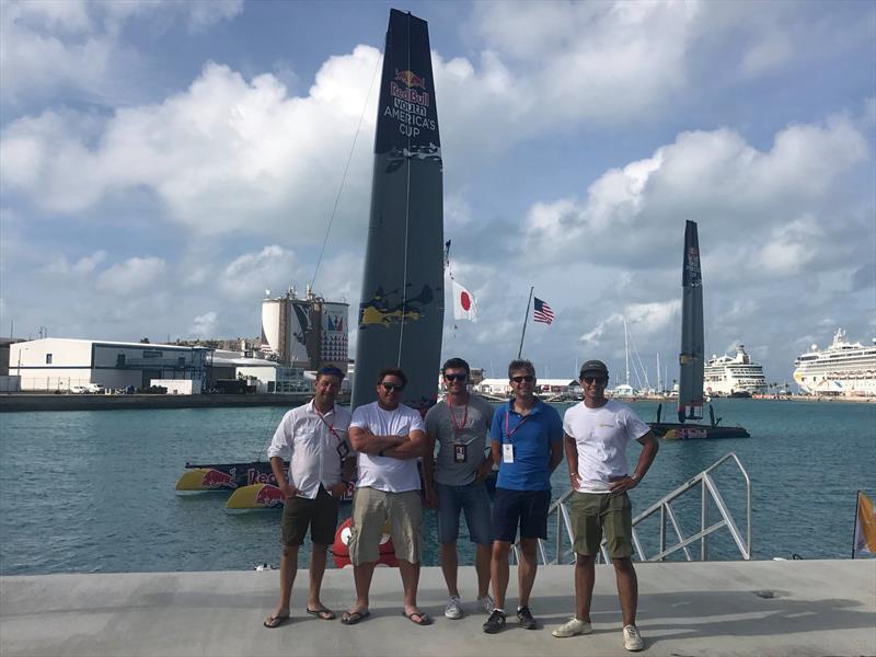 The team after completing the branding of eight AC45Fs photo copyright Grapefruit Graphics taken at  and featuring the  class