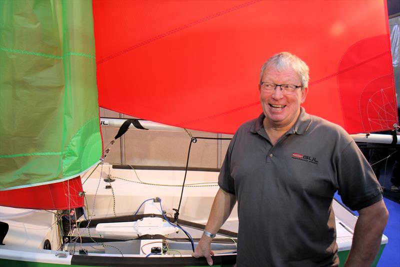 Mike Pickering with the Mirror on the Gul stand at the RYA Suzuki Dinghy Show photo copyright Mark Jardine / YachtsandYachting.com taken at RYA Dinghy Show and featuring the  class