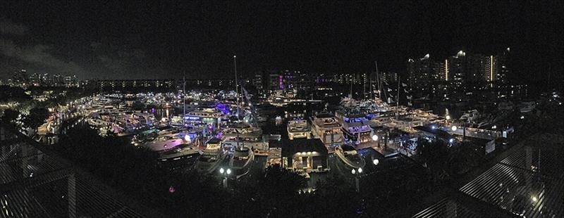Singapore Yacht Show 2018. Looks good after dark, too. - photo © Guy Nowell