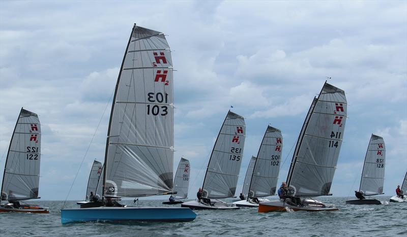 The start of race 3 on day 2 of the Hadron H2 National Championship at Arun photo copyright Keith Callaghan taken at Arun Yacht Club and featuring the Hadron H2 class