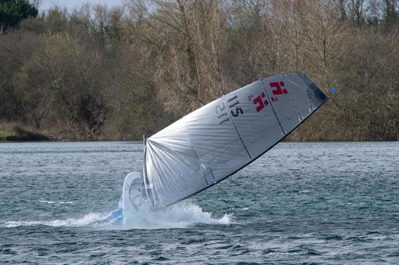 Richard Leftley practices his capsize technique at South Cerney SC - photo © Dave Whittle