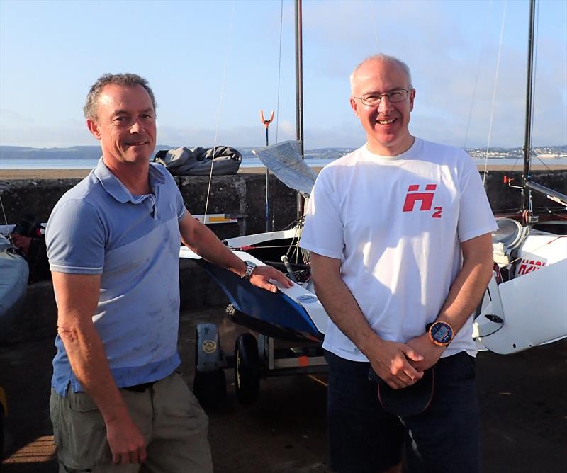 Ian Sanderson & Richard Leftley on day 3 of the Hadron H2 Nationals in Torbay photo copyright Keith Callaghan taken at Royal Torbay Yacht Club and featuring the Hadron H2 class