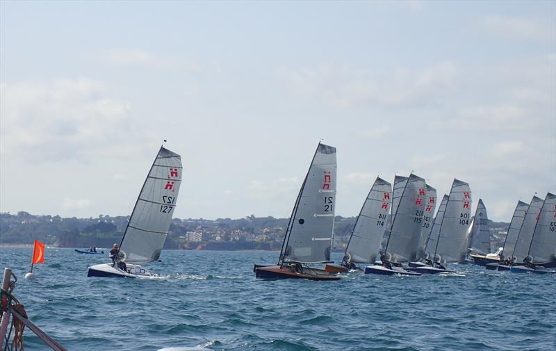 Start of race 8 on day 3 of the Hadron H2 Nationals in Torbay photo copyright Keith Callaghan taken at Royal Torbay Yacht Club and featuring the Hadron H2 class