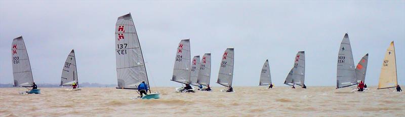 Race 1, first reach during the Walton & Frinton YC Hadron H2 open photo copyright Keith Callaghan taken at Walton and Frinton Yacht Club and featuring the Hadron H2 class
