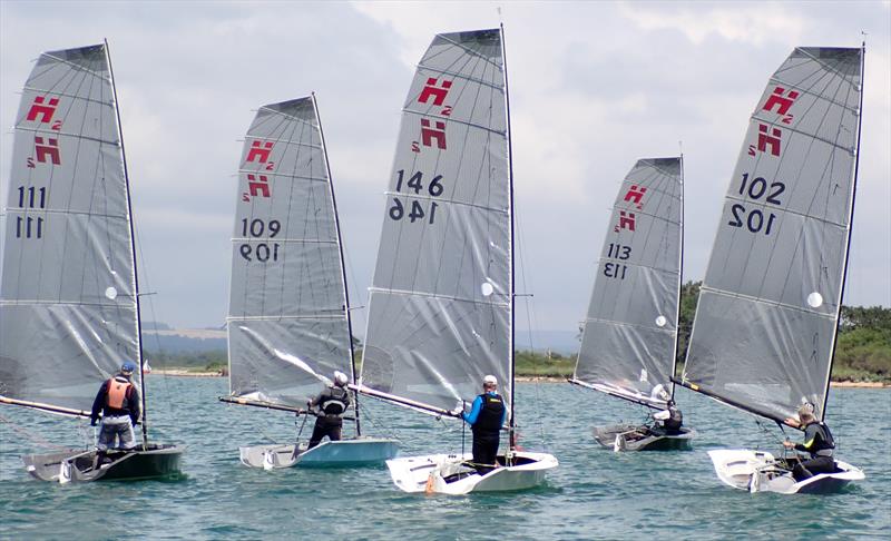 Close racing during the Hadron H2 Open at Itchenor photo copyright Keith Callaghan taken at Itchenor Sailing Club and featuring the Hadron H2 class