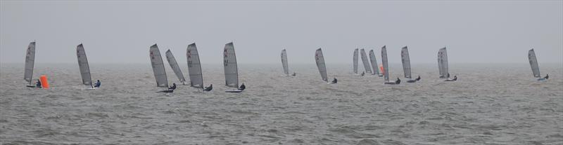 The fleet during race 5 on day 2 of the Hadron H2 Nationals at Herne Bay photo copyright Keith Callaghan taken at Herne Bay Sailing Club and featuring the Hadron H2 class