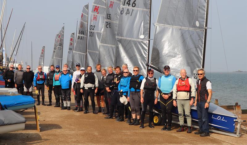 The competitors line up before the final day of the Hadron H2 Nationals at Herne Bay photo copyright Keith Callaghan taken at Herne Bay Sailing Club and featuring the Hadron H2 class