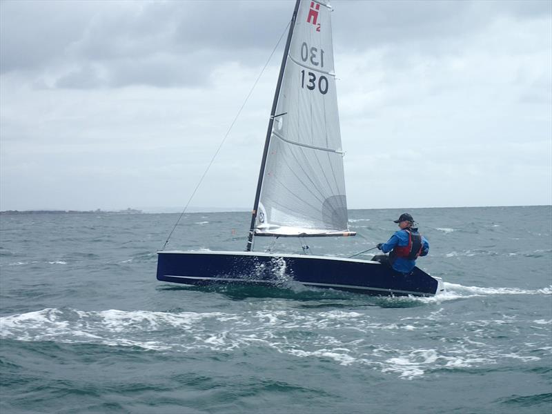 Ian Dawson enjoys the brisk conditions on day 1 of the Hadron H2 National Championship at Arun - photo © Keith Callaghan