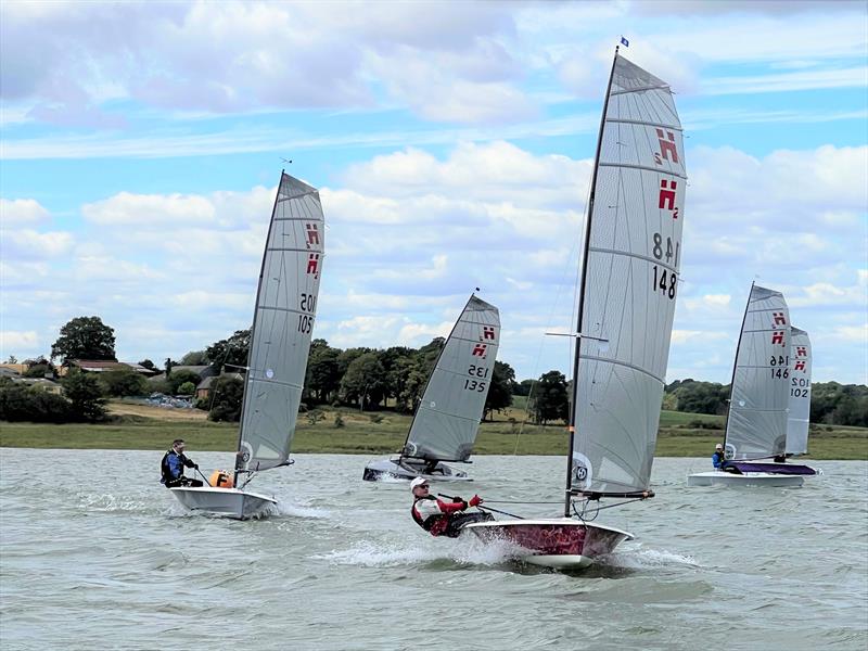 Dave Barker leading on the first reach during the Deben YC Hadron H2 Open photo copyright Paul Norris taken at Deben Yacht Club and featuring the Hadron H2 class