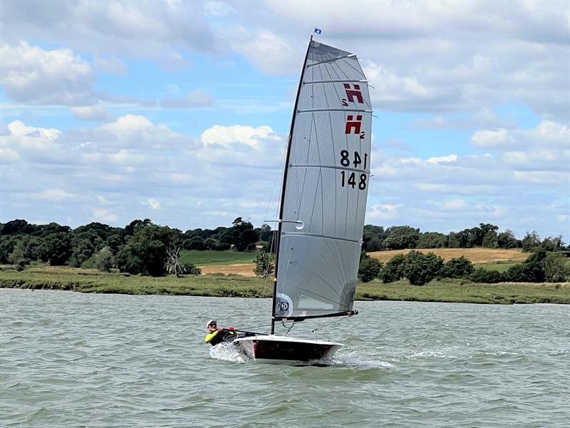 Dave Barker during the Deben YC Hadron H2 Open photo copyright Paul Norris taken at Deben Yacht Club and featuring the Hadron H2 class
