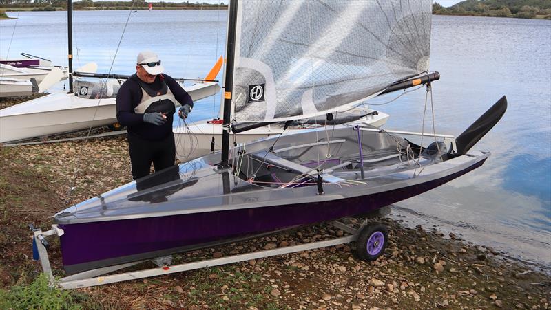 Richard Le Mare and his new boat during the Hadron H2 Inlands at Notts County photo copyright Keith Callaghan taken at Notts County Sailing Club and featuring the Hadron H2 class