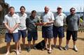 Half Ton Classics Cup Champions Peter Morton (third from right) and his crew of Swuzzlebubble with the trophy © Fiona Brown / www.fionabrown.com