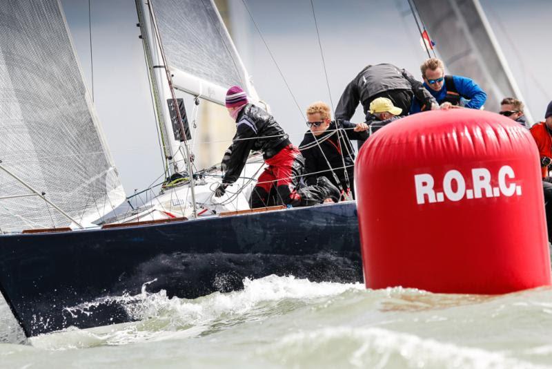 Peter Rutter and crew on board the Half Tonner Quokka 9 on day 2 of the RORC Easter Challenge photo copyright Paul Wyeth / www.pwpictures.com taken at Royal Ocean Racing Club and featuring the Half Tonner class