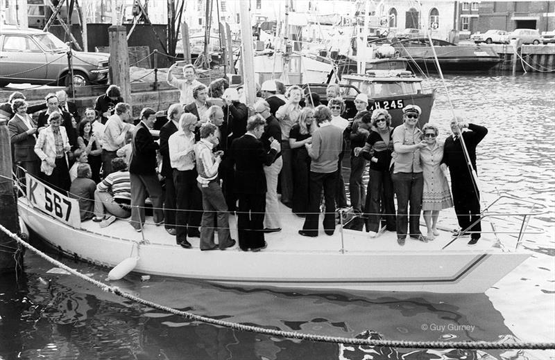 A ‘two boats' in one picture moment, captured by Guy Gurney. Bob was at Weymouth racing his Soling, but using his Half-Tonner as a base camp photo copyright Guy Gurney / www.guygurney.com taken at  and featuring the Half Tonner class