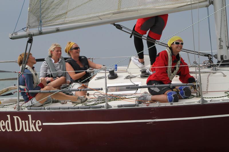 The very happy all girl team aboard Half Duke - 2018 Half Ton Classics Cup - Day 1 photo copyright Fiona Brown taken at Koninklijke Yachtclub Nieuwpoort and featuring the Half Tonner class