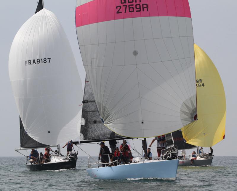 Per Elisa leads Rampage (L) and Superhero (R) - 2018 Half Ton Classics Cup - Day 2 photo copyright Fiona Brown taken at Koninklijke Yachtclub Nieuwpoort and featuring the Half Tonner class