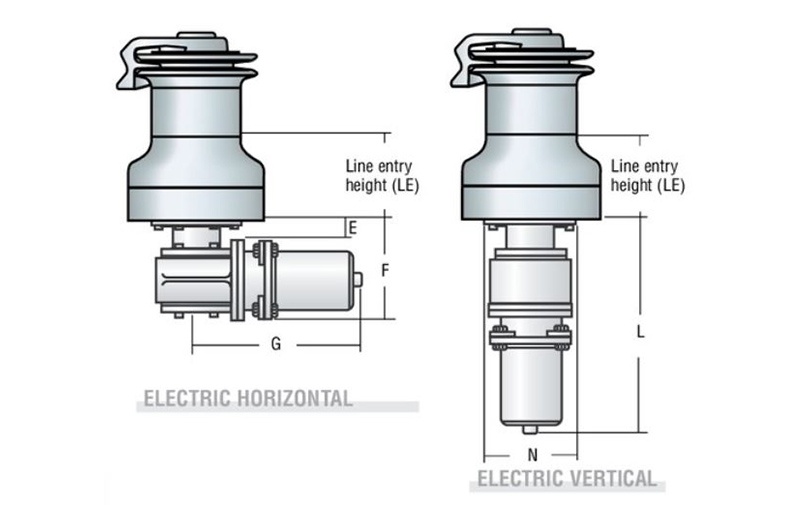 Electric winc horizontal and vertical mounting