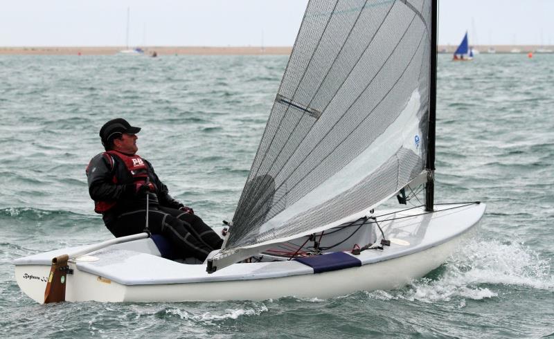 Andy Ash-Vie sailing his Finn at Keyhaven - photo © Mark Jardine