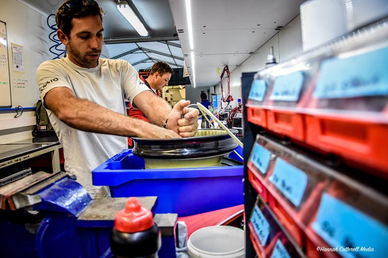 Harken Tech Team busy during Volvo Ocean Race assembly period - photo © Hannah Cottrell Media