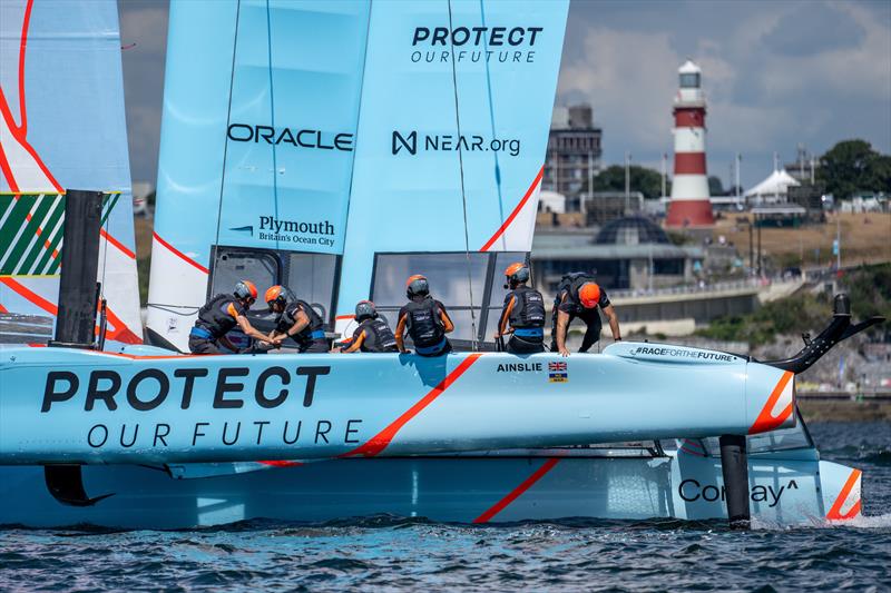 Great Britain SailGP Team practice session ahead of the Great Britain Sail Grand Prix | Plymouth photo copyright Bob Martin for SailGP taken at  and featuring the  class