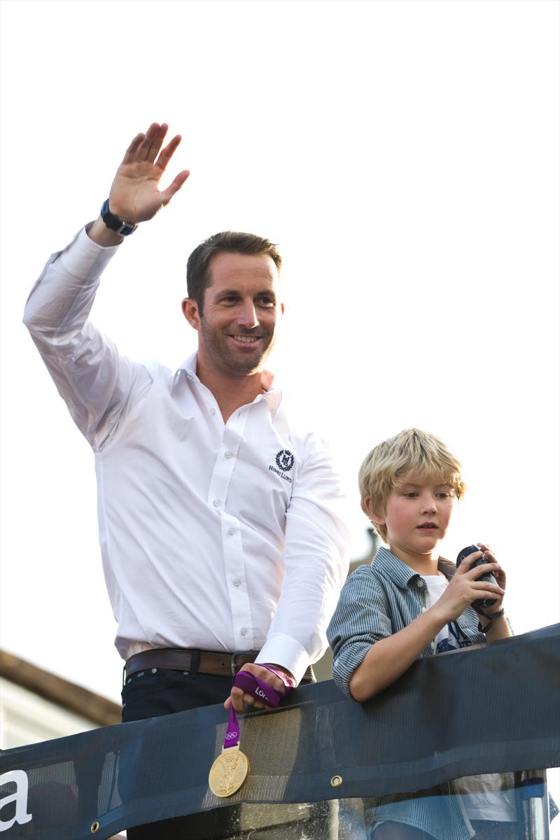 Ben Ainslie in Lymington after winning gold at London 2012 photo copyright Henri Lloyd taken at  and featuring the  class