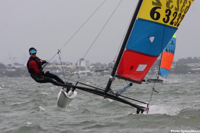 51st Australian Hobie Cat National Championships photo copyright Spikey Mikey / RQTV taken at Royal Queensland Yacht Squadron and featuring the Hobie 14 class