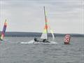 Simon Keen and Clara Beard 4th Place rounding the mark during the 2022 British National Hobie 16 Championship © Hazel Beard