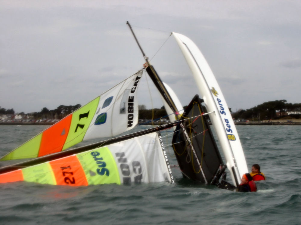 Hobie 16s and Dragoons at Highcliffe Sailing Club