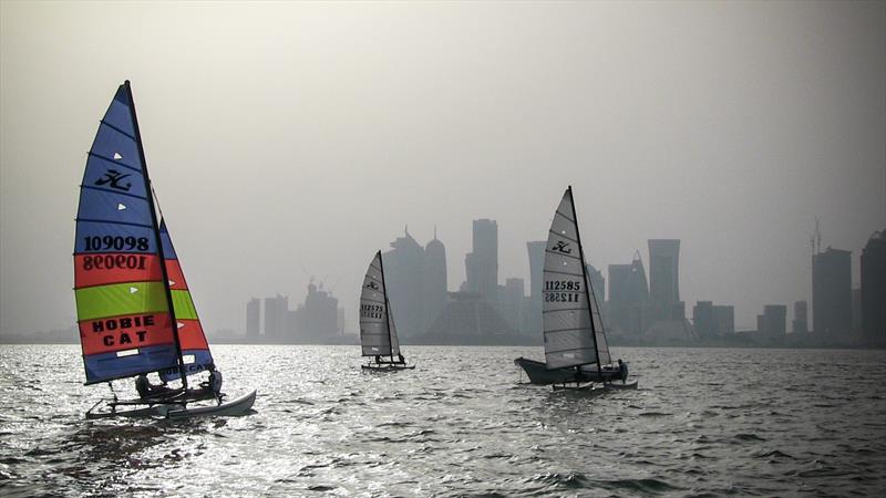 6th GCC Sailing Championships day 3 photo copyright Icarus Sailing Media taken at Doha Sailing Club and featuring the Hobie 16 class