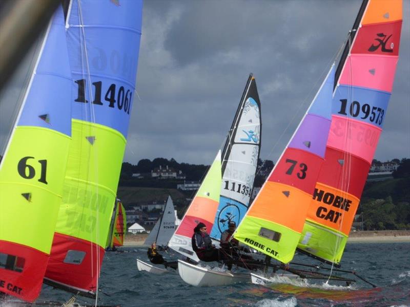 Rubicon (Jersey) Channel Islands Hobie Cat Championships 2015 photo copyright Elaine Burgis taken at Royal Channel Islands Yacht Club and featuring the Hobie 16 class