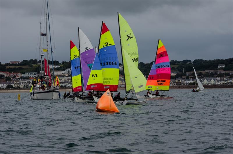 Sport catamaran class at the UBS Jersey Regatta 2015 photo copyright Simon Ropert taken at St Helier Yacht Club and featuring the Hobie 16 class