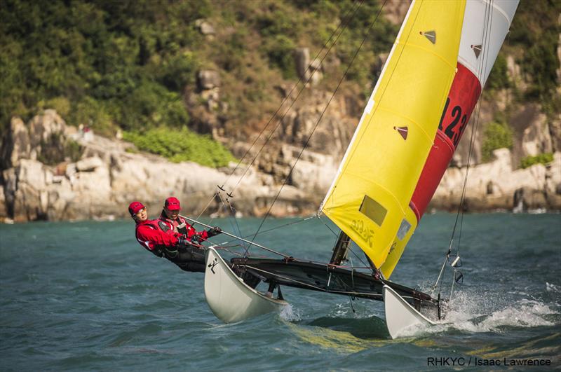 Royal Hong Kong Yacht Club's Around the Island Race 2016 photo copyright RHKYC / Isaac Lawrence taken at Royal Hong Kong Yacht Club and featuring the Hobie 16 class