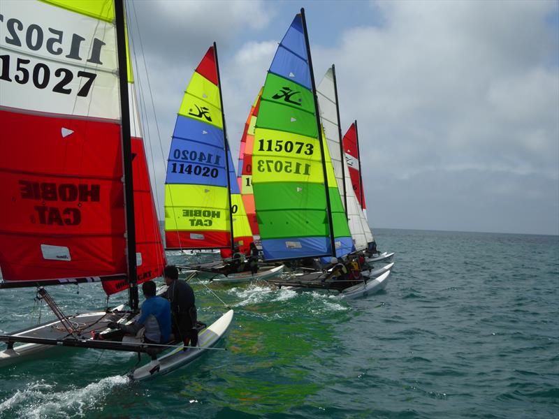 Channel Islands Hobie Cat Championships photo copyright Elaine Burgis taken at Royal Channel Islands Yacht Club and featuring the Hobie 16 class