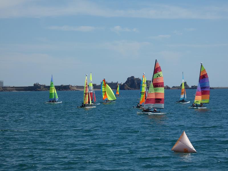 Channel Islands Hobie Cat Championships 2019 photo copyright Elaine Burgis taken at Royal Channel Islands Yacht Club and featuring the Hobie 16 class