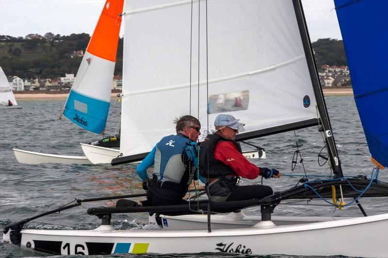 Purr Energy, G Burgis and K Snell,  during the Carey Olsen Jersey Regatta photo copyright Simon Ropert taken at Royal Channel Islands Yacht Club and featuring the Hobie 16 class