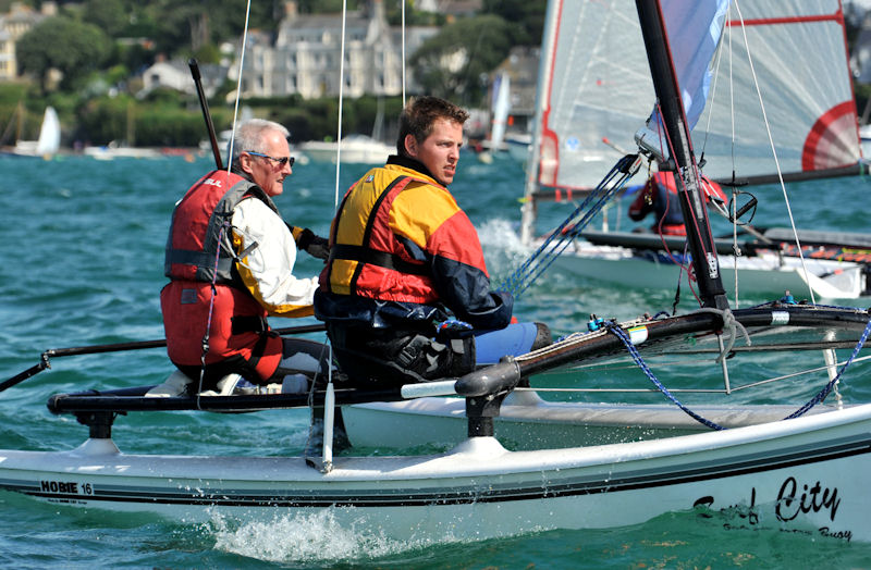 Paul and Sam Richardson during Camel Week photo copyright Peter Glaser / www.pgphotography.biz taken at Rock Sailing and Waterski Club and featuring the Hobie 16 class