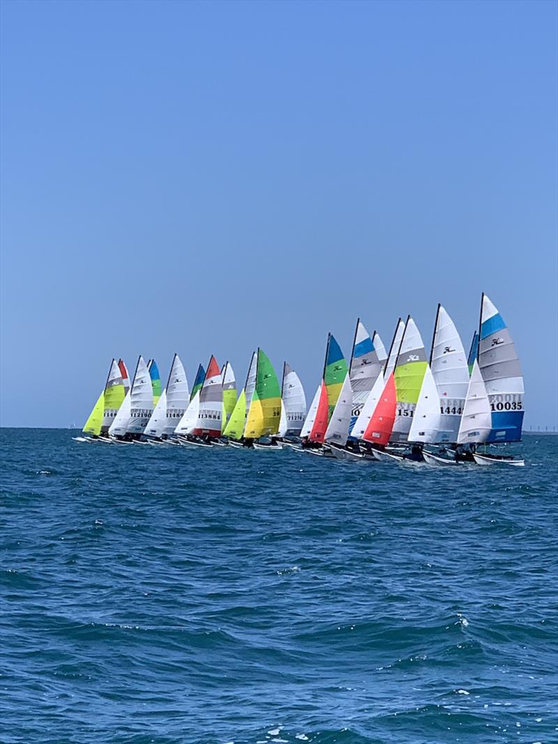 Ready to start - 2019-20 Australian Hobie Cat Nationals, day 1 photo copyright Murray Wood taken at Jervoise Bay Sailing Club and featuring the Hobie 16 class