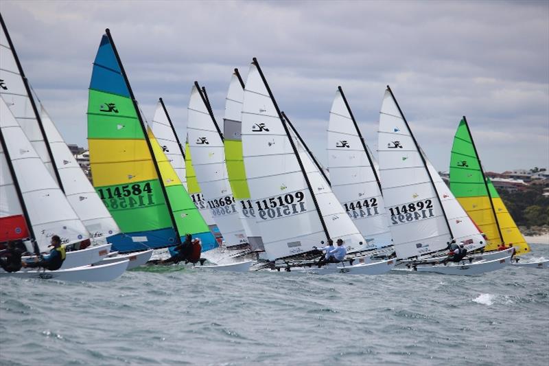 Hobie 16 start - 2019-20 Australian Hobie Cat Nationals day 2 photo copyright Kathy Miles taken at Jervoise Bay Sailing Club and featuring the Hobie 16 class