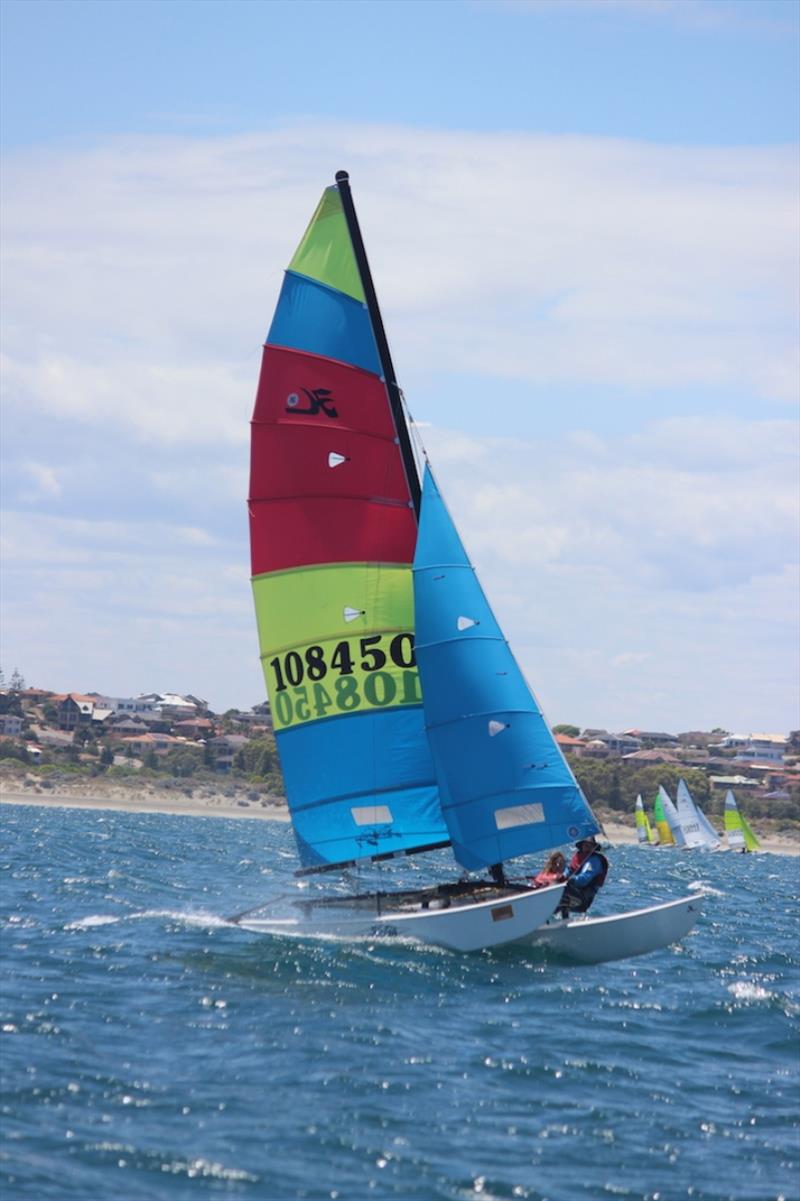 Youth sailors Lachy and Jett - 2019-20 Australian Hobie Cat Nationals, day 3 photo copyright Kathy Miles taken at Jervoise Bay Sailing Club and featuring the Hobie 16 class