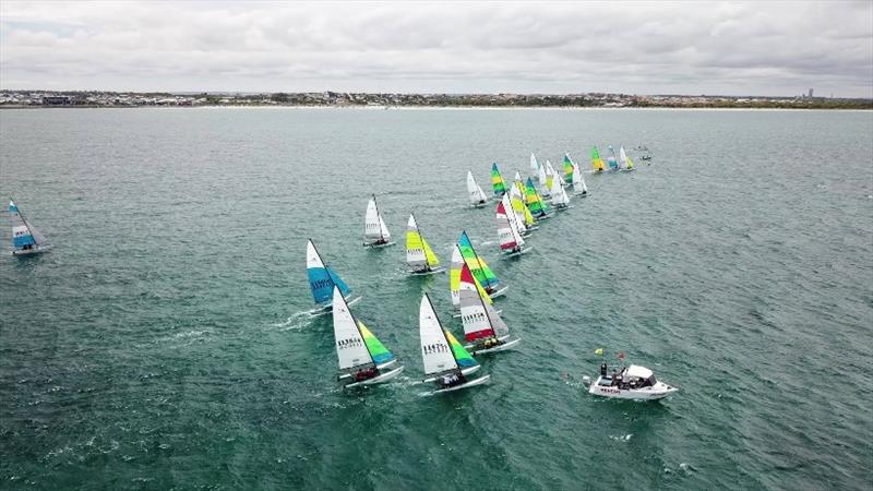 Competitive Hobie Cat 16 fleet photo copyright John Chapman / SailsOnSwan taken at Esperance Bay Yacht Club and featuring the Hobie 16 class