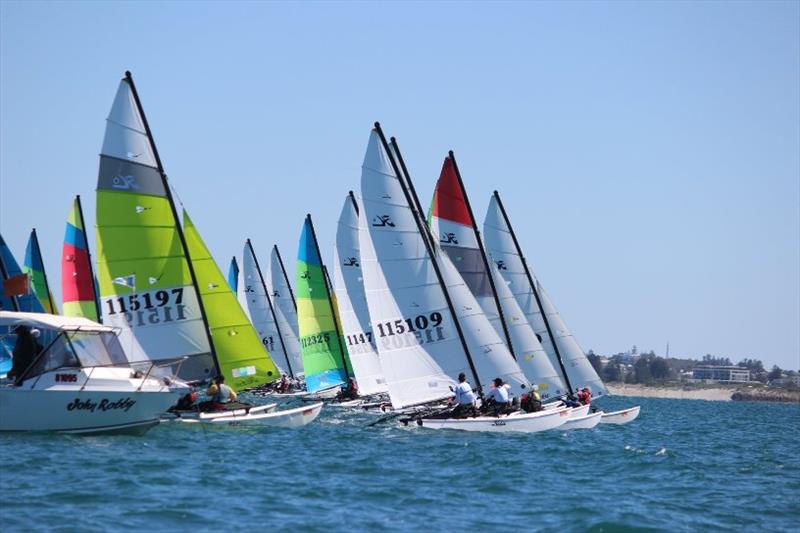 Race starts can be tight photo copyright Kathy Miles taken at Esperance Bay Yacht Club and featuring the Hobie 16 class