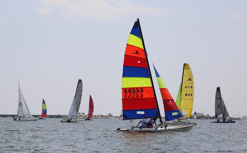 Racecourse action at the Juana Good Time Regatta photo copyright Navarre Press taken at New York Yacht Club and featuring the Hobie 16 class