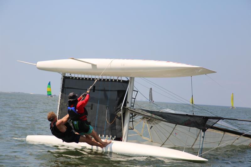 Racecourse action at the Juana Good Time Regatta photo copyright Navarre Press taken at New York Yacht Club and featuring the Hobie 16 class