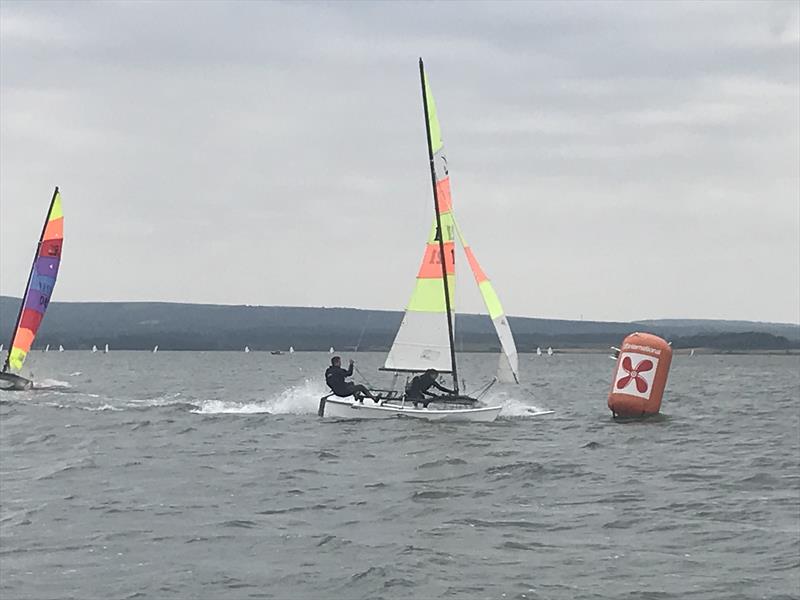 Simon Keen and Clara Beard 4th Place rounding the mark during the 2022 British National Hobie 16 Championship - photo © Hazel Beard