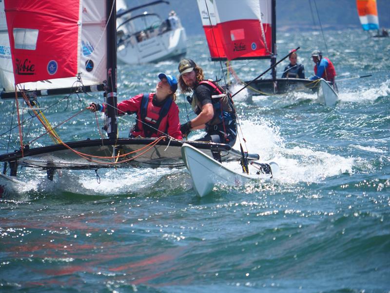 Palm Beach Sailing Club's annual 'Beware The Bullets' Regatta - Team Pelican? photo copyright Dick Clarke taken at Palm Beach Sailing Club, Sydney and featuring the Hobie 16 class