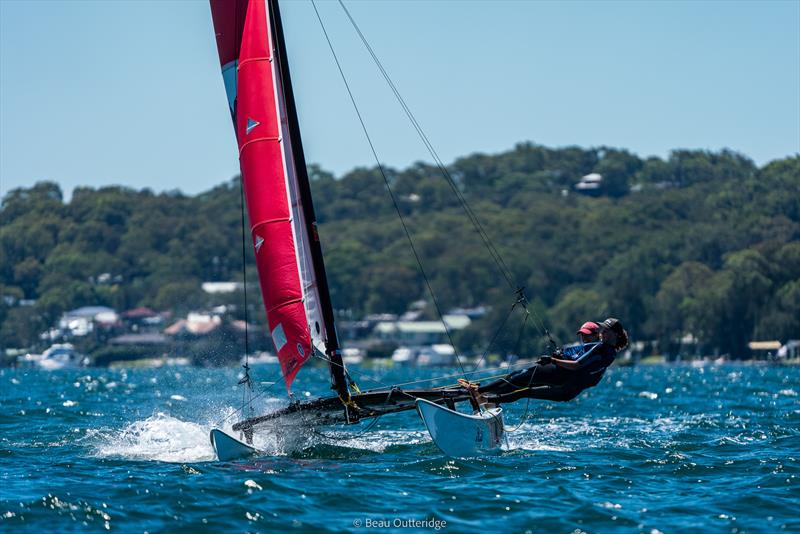 NSW Hobie State Championships on Lake Macquarie photo copyright Beau Outteridge taken at Wangi RSL Amateur Sailing Club and featuring the Hobie 16 class