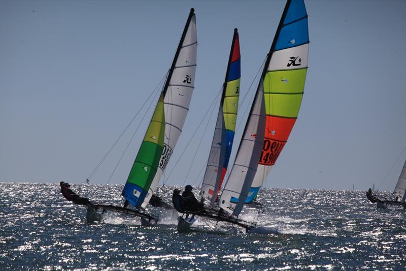 Queensland Hobie Cat State Championships photo copyright Spikey Mike taken at Royal Queensland Yacht Squadron and featuring the Hobie 16 class